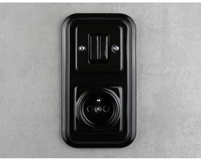 Elhard Štvorcový keramický dvojitý rámček, čierny KV3102B