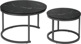 Sada 2 konferenčných stolíkov GALEN Graphite Marble