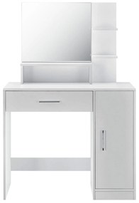 ModernHome Moderný biely toaletný stolík so zrkadlom