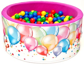 Welox Suchý bazén s loptičkami 90 x 40cm  fun - balóny, ružový