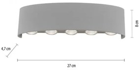 Paul Neuhaus 9489-21- LED Vonkajšie nástenné svietidlo CARLO 10xLED/0,8W/230V IP54