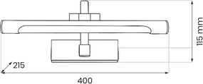 LED kúpeľňové osvetlenie na zrkadlo VINCI LED/12W/230V 40 cm IP44 čierna