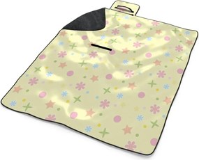 Sablio Plážová deka Hviezdy, kvety a bodky: 200x140 cm