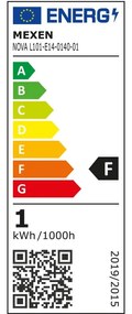 Mexen Nova, LED žiarovka E14, G45, 1W, neutrálna - 4000K, 105 lm - L101-E14-0140-01