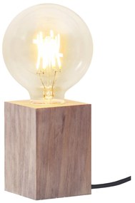 STAR TRADING Drevená lampa Lys Brown