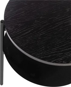 Čierny nočný stolík s doskou v dubovom dekore Tu – noo.ma