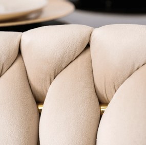 Tkaná zamatová stolička CAPI Cream