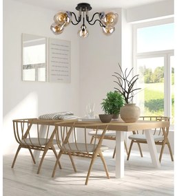 Stropné svietidlo so skleneným tienidlom v čierno-zlatej farbe Unica - Candellux Lighting