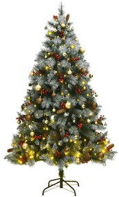 Umelý výklopný vianočný stromček 300 LED a sada gúľ 240 cm 3210228