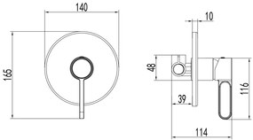 F-Design Zaffiro, podomietková 1-výstupová vaňová/sprchová batéria, čierna matná-ružové zlato, FD1-ZFR-7PA-25