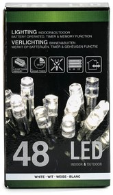 Vianočné svetelná reťaz, studená biela, 48 LED, 3 m