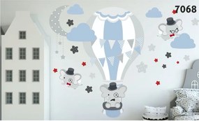 Kvalitná nálepka na stenu do detskej izby lietajúci sloníci 150 x 300 cm