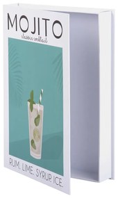 Bielo-zelený dekoratívny papierový úložný box 18x4x25 cm Mojito – PT LIVING