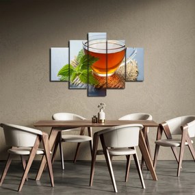 Obraz šálky s čajom (150x105 cm)