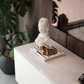 TV STOLÍK ELEGANTE 150 cm BIELY VYSOKÝ LESK + BIELY OCEĽOVÝ PODSTAVEC