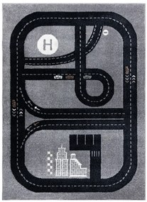 Detský kusový koberec Fun Track grey, 160x220, šedá, detská izba, Dywany Łuszczów