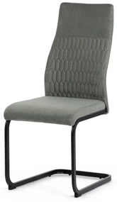 Židle jídelní, zelená látka, černý kov