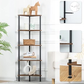 Rohový regál Vasagle Ebbi 30 cm hnedý/čierny