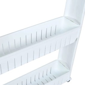 Pojazdný kúpeľňový regál LEIRA biely