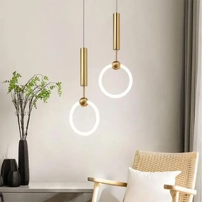 Toolight Toolight, LED závesné svietidlo 25x55cm, 10W, 3000K, LHJ059-CP1, zlatá matná, OSW-60031