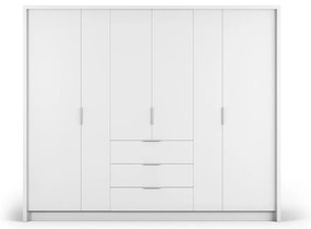 Biela šatníková skriňa 255x217 cm Wells - Cosmopolitan Design