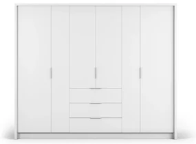 Biela šatníková skriňa 255x217 cm Wells - Cosmopolitan Design