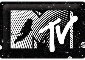 Plechová ceduľa MTV Moonman - Logo Universe, (20 x 30 cm)