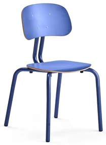 Školská stolička YNGVE, so 4 nohami, modrá, modrá, V 460 mm