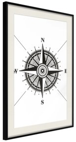 Artgeist Plagát - Compass [Poster] Veľkosť: 20x30, Verzia: Čierny rám s passe-partout