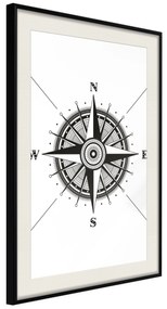 Artgeist Plagát - Compass [Poster] Veľkosť: 30x45, Verzia: Čierny rám s passe-partout