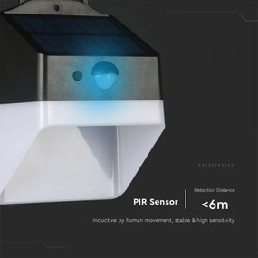 LED solárne nástenné svietidlo so senzorom LED/2W/3,7V 4000K IP65 1200 mAh