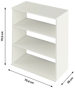 Regál, biela, RESITA TYP 4