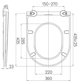 Mereo, WC závesné kapotované, tiché splachovanie, RIMLESS, 495x360x370, keramické, vr. sedátka CSS113S, MER-VSD82T1