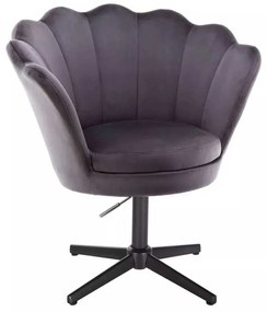 LuxuryForm DESIGN Kreslo FREY VELUR na čiernom kríži - tmavo šedé