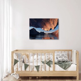 Sklenený obraz - 3D útesy (70x50 cm)