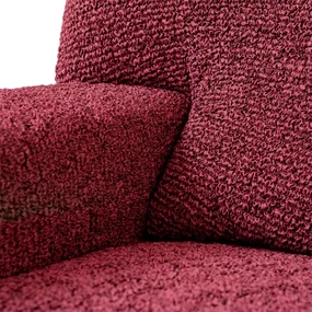 Bielastické poťahy VITTORIA bordó trojkreslo s drevenými rúčkami (š. 150 - 200 cm)