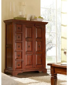 furniture-nabytek.cz - Masívna komoda Highboard Catana z borovice, hnedá, lakovaná – 107×45×130 cm