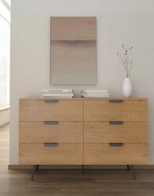 Komoda so zásuvkami Radis 120 cm (CD01), divoký dub