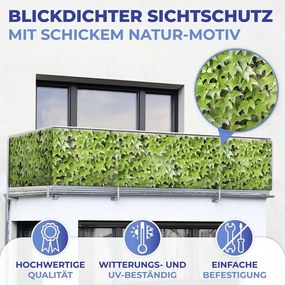 Zelená plastová balkónová zástena 500x85 cm Wilder Wein – Maximex