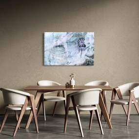 Obraz - Kvetinová freska na tehlovej stene (90x60 cm)