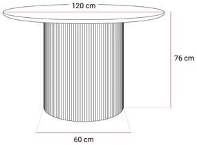 OKRÚHLY JEDÁLENSKÝ STÔL DEBORA BIELY 120 cm