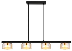 Globo 16055-4HG - LED Luster na lanku HIGGINS 4xGX53/6W/230V dymová/hnedá