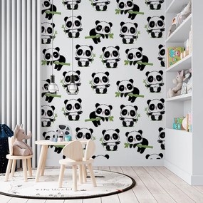 Sablio Tapeta Pandy s vetvičkou - 208x125 cm