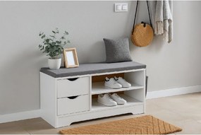 Noela Botník s 2 šuplíkmi a penovým sedákom biely SEDO 80