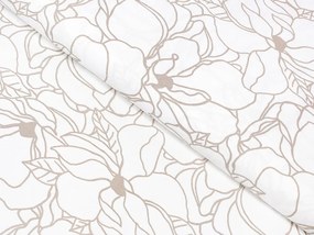 Biante Vankúš valec bonbon Sandra SA-268 Béžové designové kvety na bielom 15x60 cm