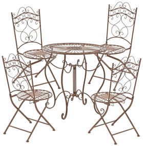 Kovová stolička skladacia Indra (SET 2 ks) - Hnedá antik