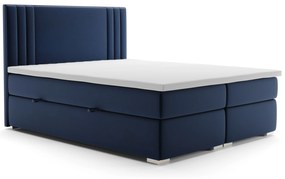 Manželská posteľ Boxspring 180 cm Morcano (tmavomodrá) (s úložným priestorom). Akcia -20%. Vlastná spoľahlivá doprava až k Vám domov. 1020337
