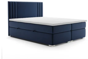 Manželská posteľ Boxspring 160 cm Morcano (tmavomodrá) (s úložným priestorom). Vlastná spoľahlivá doprava až k Vám domov. 1020336