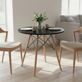 Jedálenský stôl LOFT čierny / naturálny