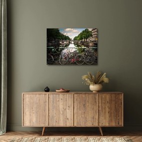 Obraz bicykla v meste (70x50 cm)